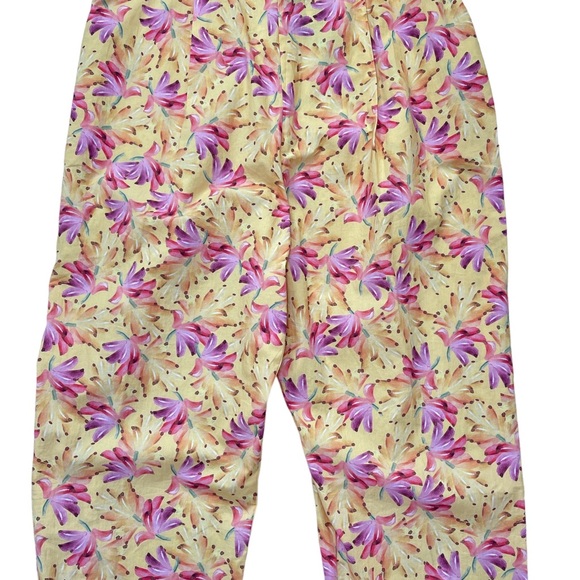 Farm Rio Banana Sunshine Bow Top Jumpsuit Strappy Yellow Boho Print Womens Large - Picture 9 of 16